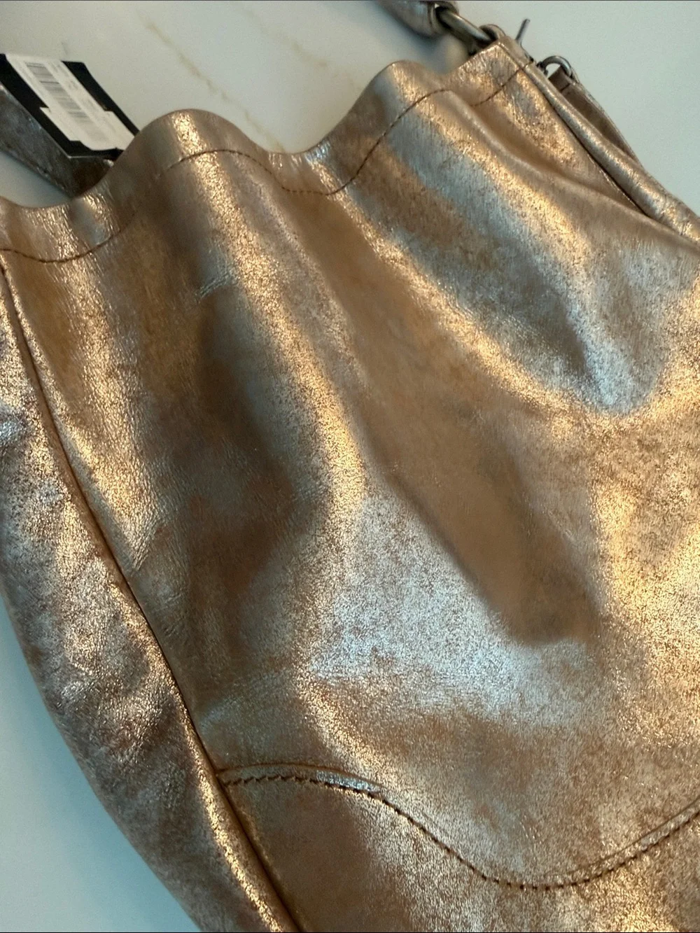Frye Melissa metallic hobo NWT